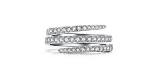 12pc WOMENS CLEAR CRYSTAL TRIPLE RING DESIGN 3 SIZES 4 EACH | GCC167 UK SELLER