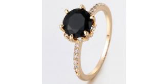 12pc LUXURY WOMENS BLACK CRYSTAL RING 3 SIZES 4 EACH | GCC169 UK SELLER