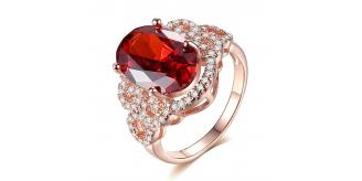 12pc RED OVAL CRYSTAL DESIGN WOMENS RING 4 SIZES 3 EACH | GCC170 UK SELLER