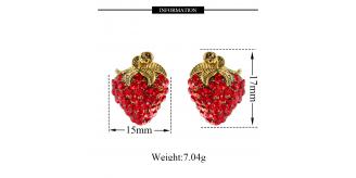 20pc STRAWBERRY CLIP ON WOMENS LUXURY EARRINGS | GCJ133 UK SELLER