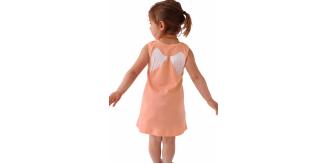 20 Branded Cute Angel Wings Print Baby & Toddler Dresses (PEACH 5 each size)
