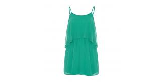 10 x New Anastasia Chiffon 2 Tier Lined Open Back Top Mini Party Dress Layered Body Green