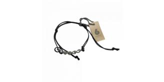 Wholesale Joblot of 35 DesignSix Ladies Black Bracelet With Silver Chain Link