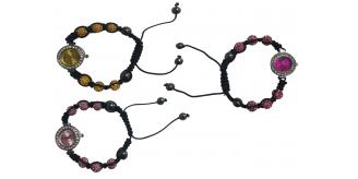 Wholesale Joblot of 20 Shamballa Bead Watches Pink And Gold