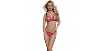 5pc_Red and Leopard Bra With Thong 2 Pcs Set_UK Seller_GCL130