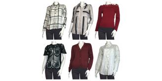 Wholesale Joblot of 30 Womens Mixed De-Branded Tops - Shirts, Cardigans, Etc.