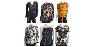 Wholesale Joblot of 13 Womens Mixed Style & Colour De-Branded Tops