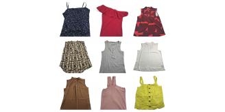 Wholesale Joblot of 13 Womens Mixed Style & Colour De-Branded Tops