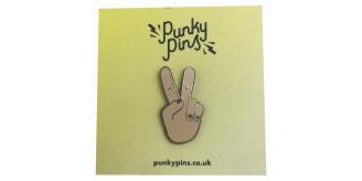Wholesale Joblot of 25 Punky Pins Hand Peace Sign Design Enamel Pin