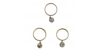 One Off Joblot of 16 Mixed Rhinestone Fashion Dangle Ring