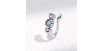 10pcs Three Stone Colourful Gem Crystal Nose Clip Body Jewellery|GCJ335|UK SELLER