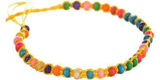 Wholesale Joblot Of 100 Stackable Bracelets or Ankle Wraps With Multi-Coloured Beads