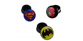 Wholesale Joblot Of 200 Single Superhero Plastic Stretcher Plug Screw Fit Flesh Tunnel 6-24mm