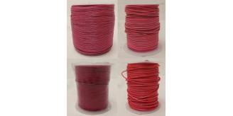 One Off Joblot of Approx 655m of Pink Real Leather Round Cords 4 Shades 1mm Wide