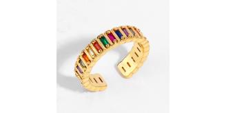 10 pcs - Multi-Color Adjustable Band Ring in Gold-Tone|GCC131|UK SELLER