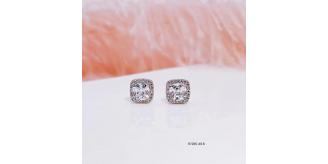 10 pairs - Sterling Silver S925 Earring Crystal Cushion Square Stud Earrings|GCJS019|UK SELLER