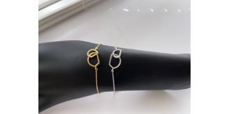 10 pcs - Sterling Silver S925 Linked Initial D Bracelet in Gold and Silver - 2 Colours 5 Each|GCJS021-Gold/Silver|UK SELLER