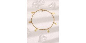 10 pcs - Golden Chain Anklet/Bracelet with Dollar Charms|GCJA001|UK SELLER