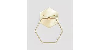 Joblot  x15 UO hexagon towel rings gold coloured