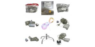 One Off Joblot of 22 Mixed Size & Colour Christmas LED Lights + Tree Stand