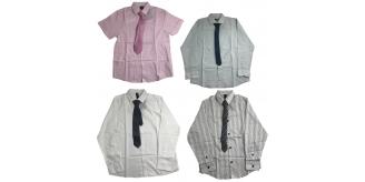One Off Joblot of 10 Ex-Chain Store Boys Shirt & Tie Sets 5 Styles Various Sizes
