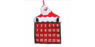 10pc Christmas Advent Calendar Santa Claus Hanging Decoration Pockets Xmas Gifts UK|GCJSET001V