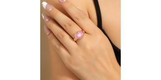 10 pcs - Pink Double Love Heart Open Ring Adjustable in Gold|GCJ389|UK SELLER