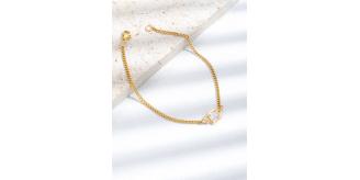 10 pcs - Princess Cut Square Zircon Crystals Gold Tone Bracelet|GCJ390|UK SELLER