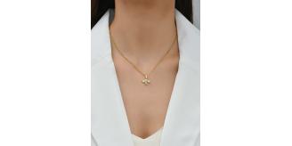 10 pcs - Bee Design Zircon Crystal Gold Plated Pendant Necklace|GCJ392|UK SELLER