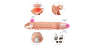 10pcs - Huge Penis Extender Sleeve Triangle Texture Vibrator Realistic Texture - 5 with Battery and 5 Without, Total 10pcs|GCAP135-Battery|UK SELLER