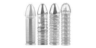 40pcs - Male Penis Sleeve Mystery Pattern Realistic Texture 4 Sleeves - 10Sets|GCAP142|UK SELLER