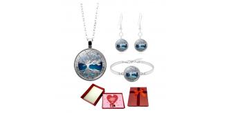 30 pcs - Family Tree Necklaca Earrings Bracelet Jewellery Tri Set With Valentine Gift Box - 10 Sets|GCJ162-Tri set-Valentine Box|UK SELLER