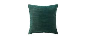 Plain dark green chenille cushions ex b and q