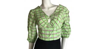 One Off Joblot of 12 Ladies Ex-Chain Store Ruffle Patterned Green Blouses