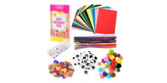 10 packs of edukit Crafting Kit - 280 Pieces - Inc Pipe Cleaners, Pompoms, gems, Googly Eyes, Felt & Feathers - Various Sizes and Colours - Great for