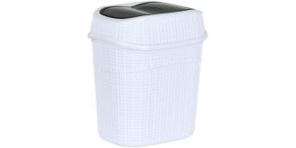 Joblot of 12 Plastic Swing Lid Wastepaper Bin Trash Bin Dustbin Bathroom Bin Bathroom Bedroom Office Under Desk Kitchen (White)