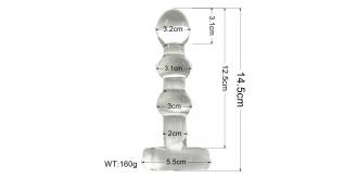 10pcs - Breaded T-Shape Anal Butt Plug G-Spot Clear Glass Dildo|GCAP170|UK seller