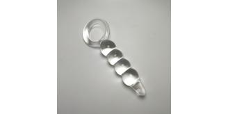 10pcs - Anal Beads Butt Plug G-Spot Clear Glass Dildo With Ring Handle|GCAP171|UK seller