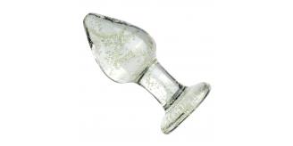 10pcs - Shimmering Sparks Glow In The Dark Anal Butt Plug Clear Glass Dildo|GCAP174-Glow-S|UK seller