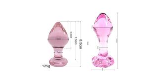 10pcs - Pink Anal Butt Plug Glass Dildo – Flower Base and Flat Base - Random|GCAP178-Flower Base/Flat Base|UK seller
