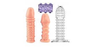 40pcs - Male Fish Pattern Realistic Silicone Rubber Texture Penis Extender Sleeves Set (Total 10 Sets)|GCAPSET035 (AP032AP66AP136)|UK seller