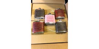 Wholesale lot 72 x Novelty Hip Flasks Top Bloke Pre-Branded  - Mixed Designs 