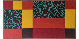 Red Velvet Print Non Slip Polyester Area Rugs / Carpet for any floor types - 150 x 80 cms