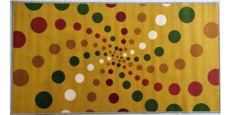 Spiral Dots Print Non Slip Polyester Area Rugs / Carpet for any floor types - 150 x 80 cms