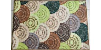 Knitted Green Print Non Slip Polyester Area Rugs / Carpet for any floor types - 150 x 80 cms