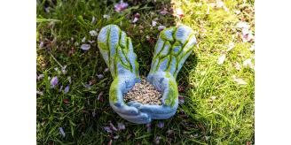 Moss Effect Feeding Hands Bird Feeder X 12 