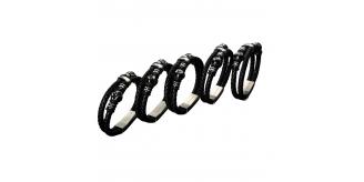 10pcs-Stylish Men’s Black Leather Beads Bracelet In Football Pattern With Engraved Messages (2pcs each)|GCJ447-Football-Variations|UK seller