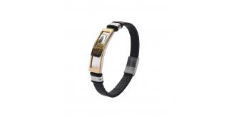 10pcs-Black Leather Men’s Stainless Steel Tree of Life Bracelet|GCJ450|UK seller