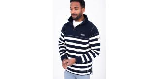 Job Lot of 7 Brakeburn Men's Navy Striped Quarter Zip Sweatshirt