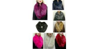 Women Ladies One Size Soft Fluffy Faux Fur Collar Scarf Neck Warmer-80pcs mix 